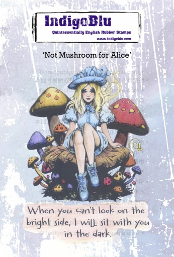Not Mushroom for Alice A6 Red Rubber Stamp